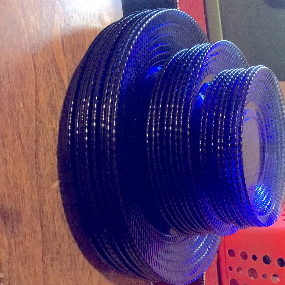 Full set of clear blue dinette set Beautiful in color